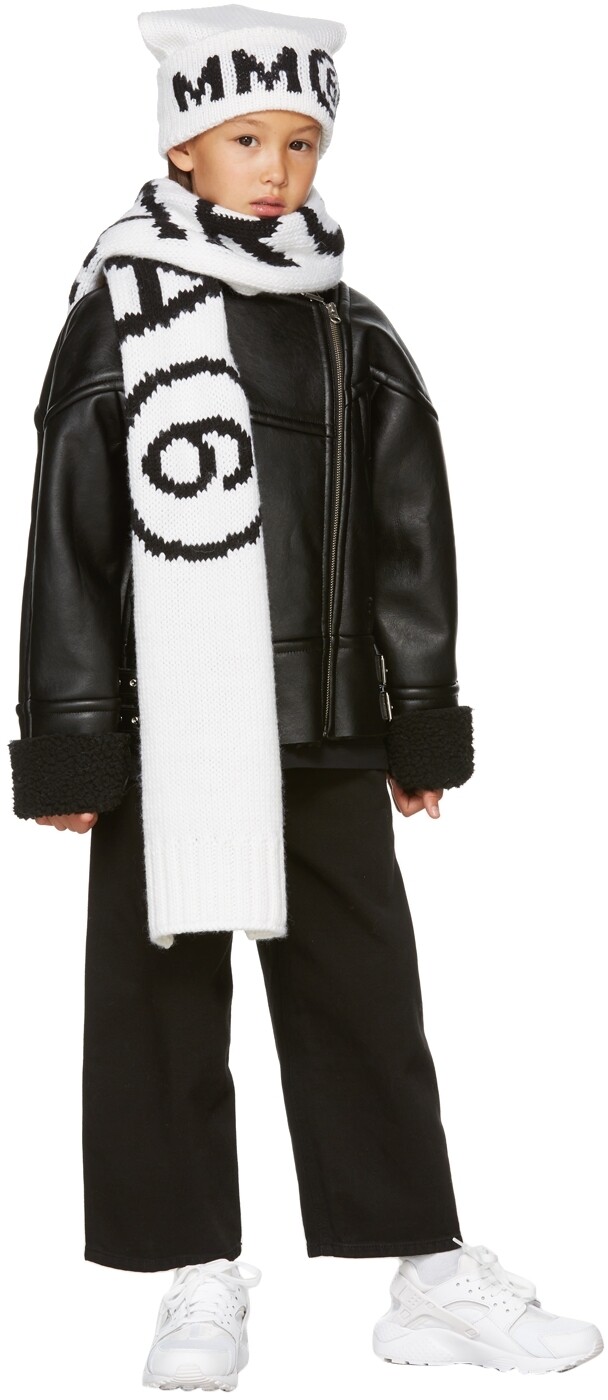 

Детские черные широкие джинсы MM6 Maison Margiela