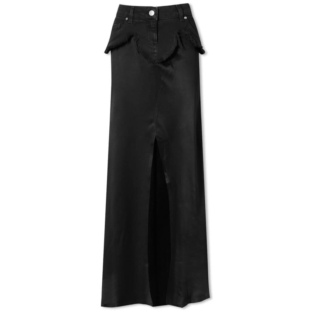 

Юбка макси Blumarine Satin Denim Belt, черный