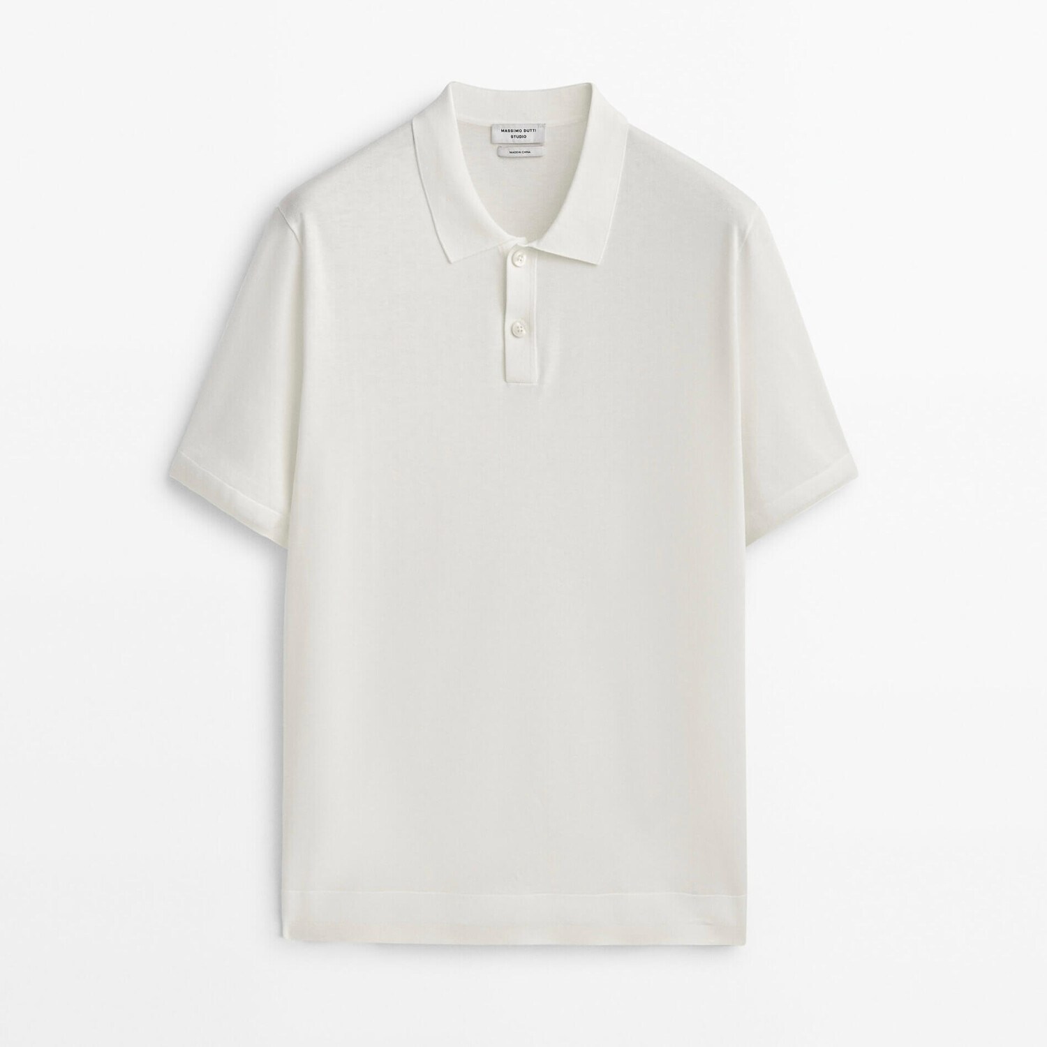 

Свитер-поло Massimo Dutti Cotton-silk Blend, цвет слоновой кости, Серый