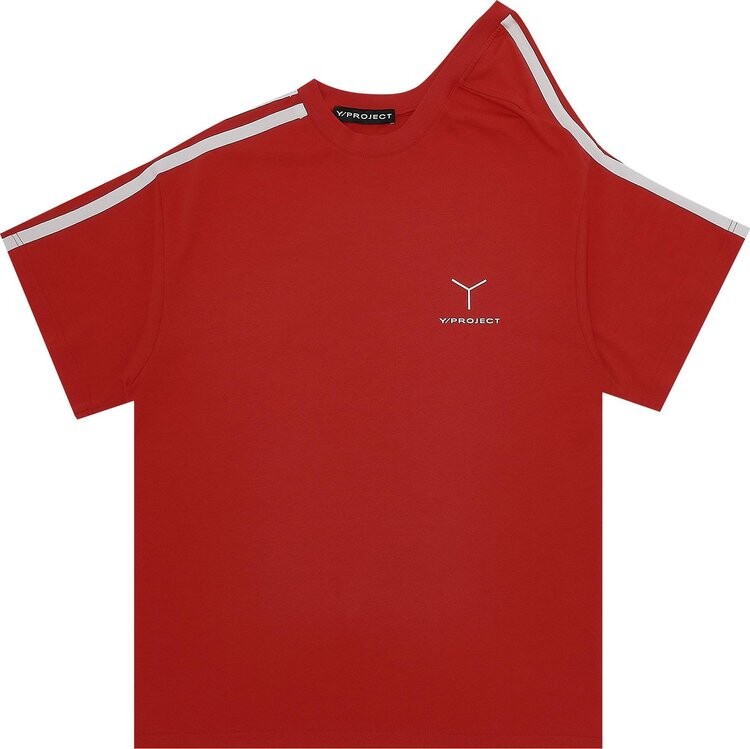 Y Project Y Logo Clip Shoulder T Shirt Red White CDEK.Shopping