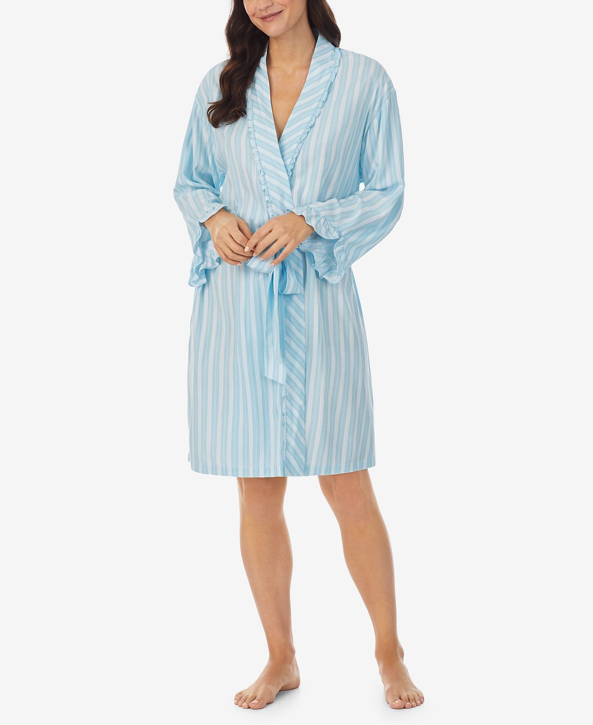 Женский короткий халат с запахом и рюшами Eileen West, мульти пижама eileen west короткий рукав размер l бирюзовый