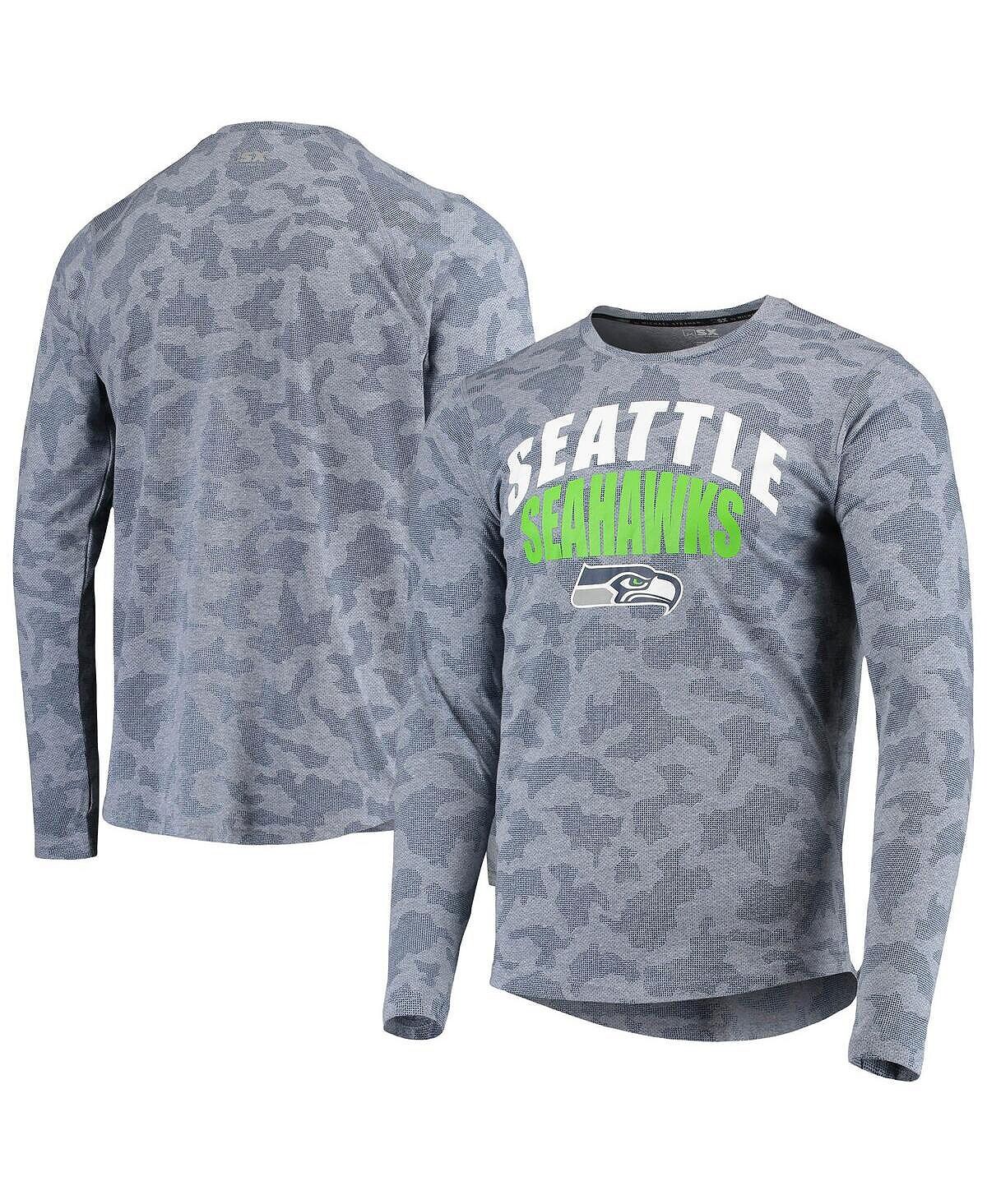 

Мужская темно-синяя футболка с камуфляжным принтом seattle seahawks с длинным рукавом MSX by Michael Strahan, синий