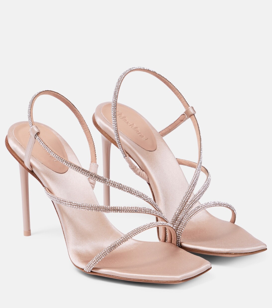 

Декорированные атласные сандалии Stark Max Mara, бежевый