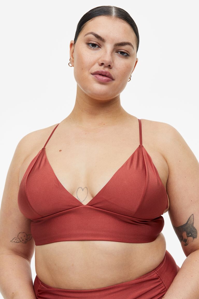 

Мягкий топ бикини H&M, ржавчина красная, Красный