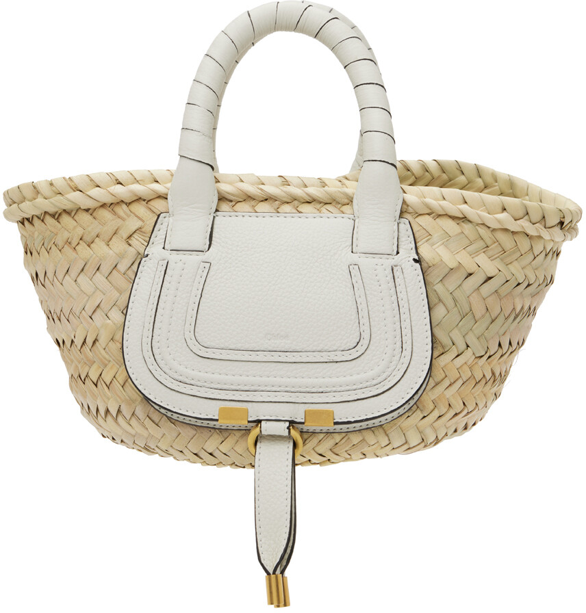 

Бело-бежевая объемная сумка Mini Marcie Chloé