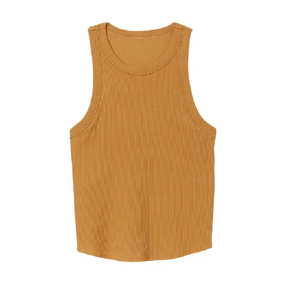 

Топ Victoria's Secret Pink High-neck Ribbed, светло-коричневый