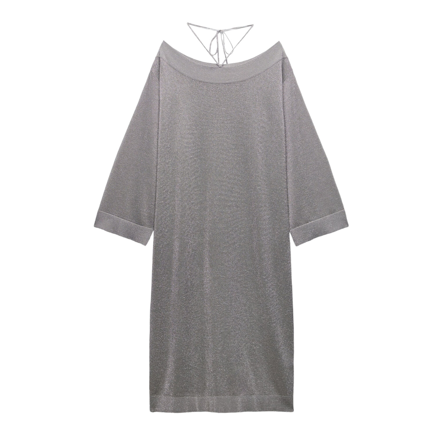 

Платье Zara Metallic Thread Knit, серебряный