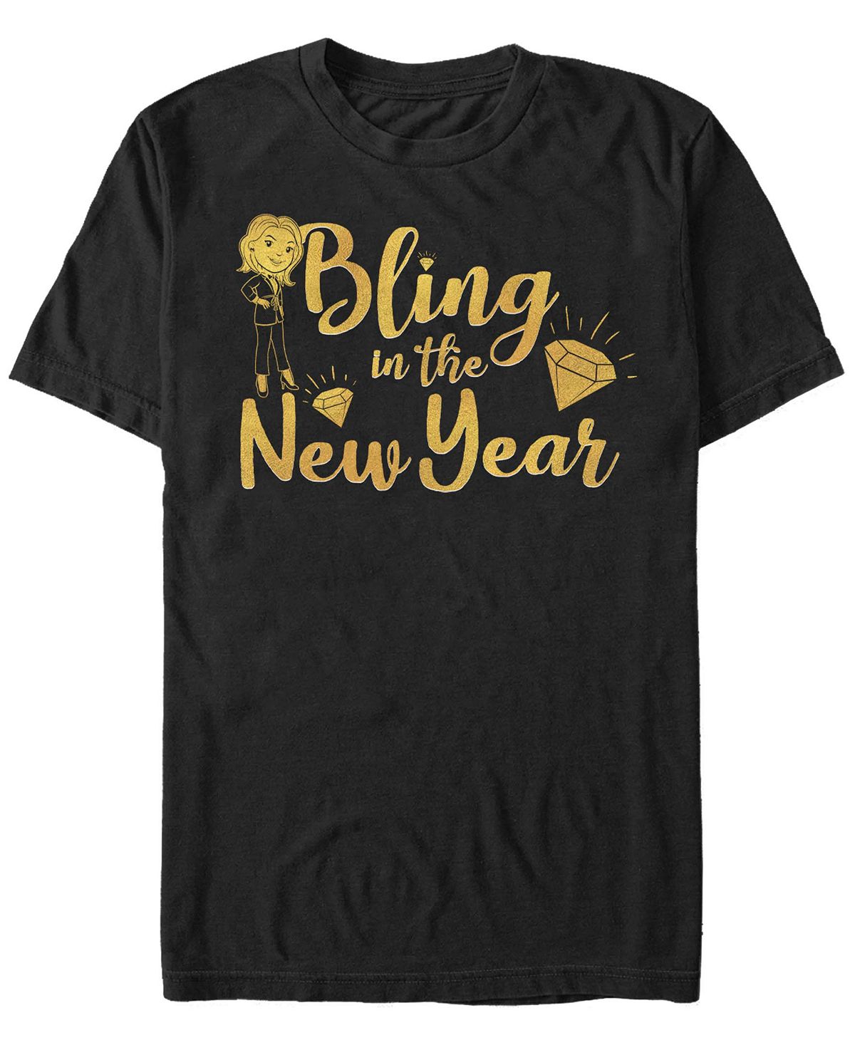 Мужская футболка с коротким рукавом ms monopoly bling in the new year monopoly Fifth Sun, черный