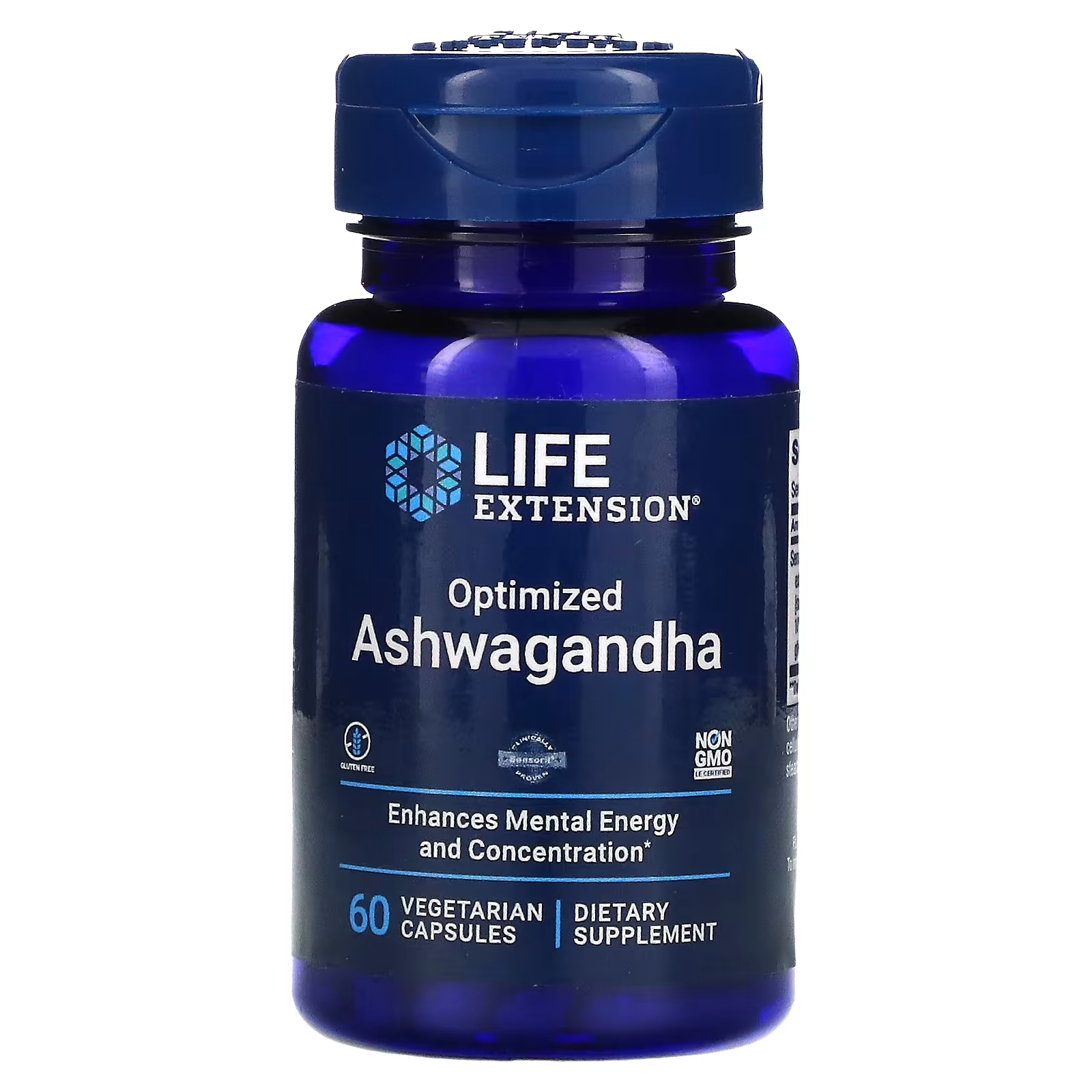 Оптимизированный Экстракт Ашваганды Life Extension, 60 вегетарианских капсул оптимизированный кверцетин 250 мг 60 капсул life extension