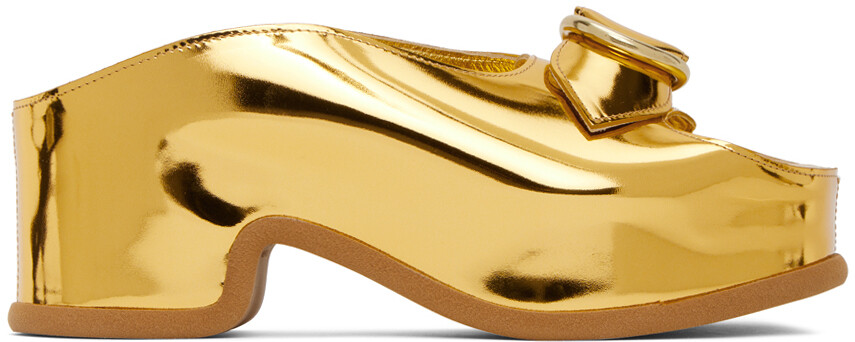 

Золотые сабо на платформе Dries Van Noten
