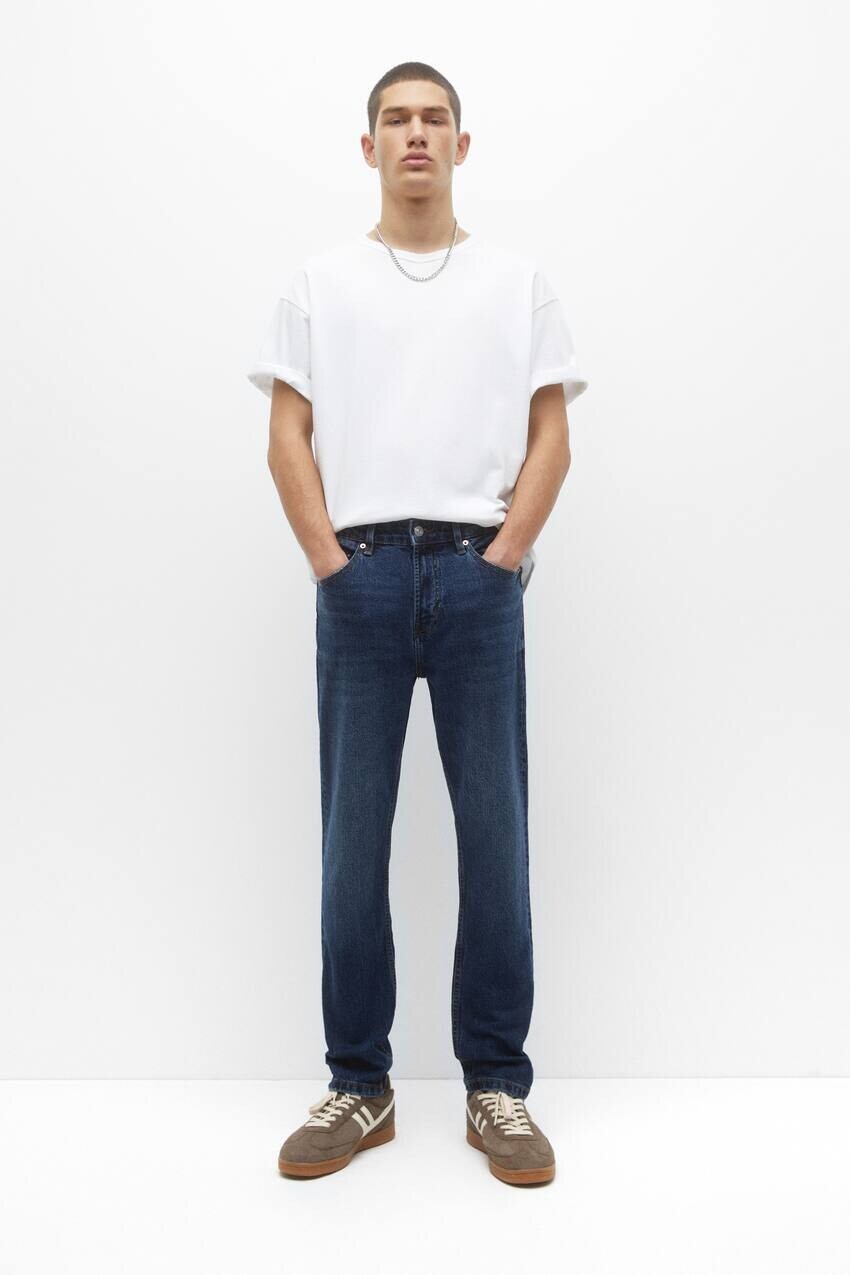 

Базовые джинсы прямого кроя Pull&Bear, синий