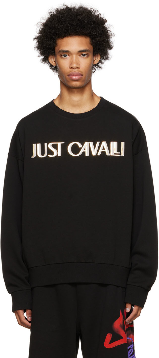 

Черный свитшот с рисунком Just Cavalli