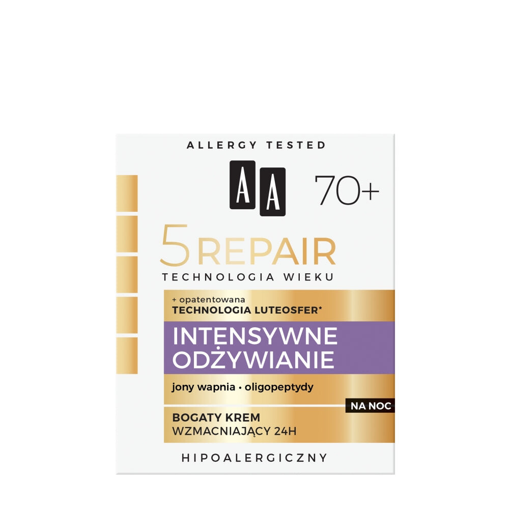 

AA Age Technology 5Repair 70+ Intensive Nutrition насыщенный укрепляющий крем 24 часа на ночь 50мл