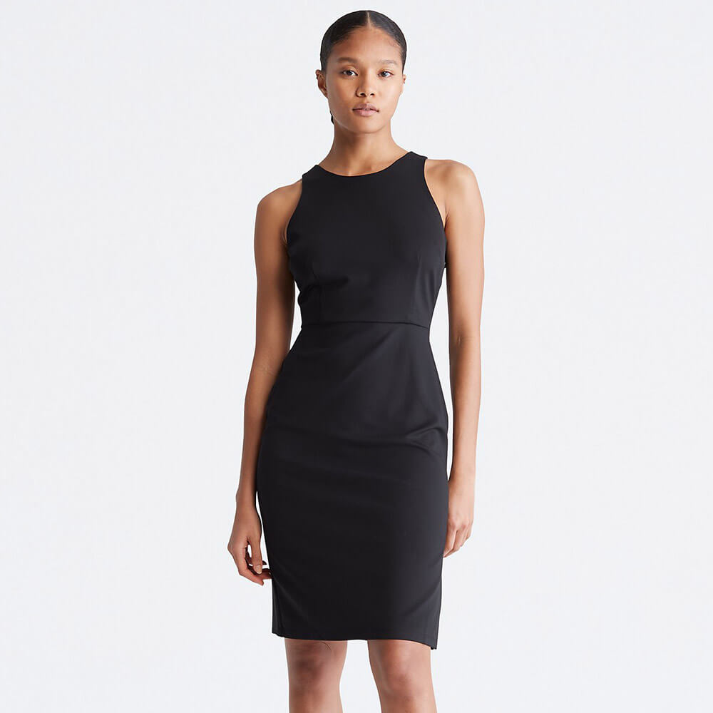 Платье Calvin Klein Halter Sheath, черный