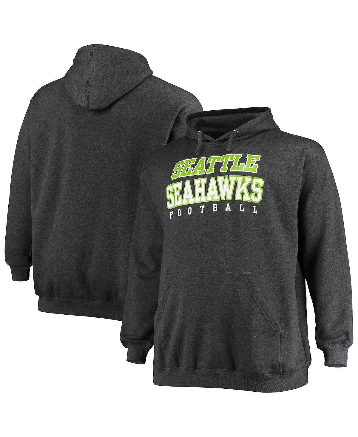 

Мужская фирменная толстовка с капюшоном seattle seahawks из меланжевого древесного угля большого и высокого роста с капюшоном практика Fanatics, мульти