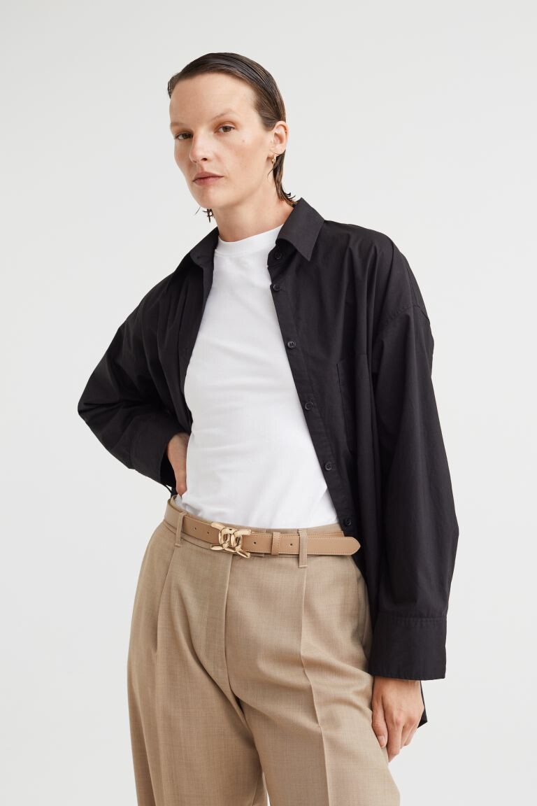 

Узкий ремень H&M, темно-бежевый