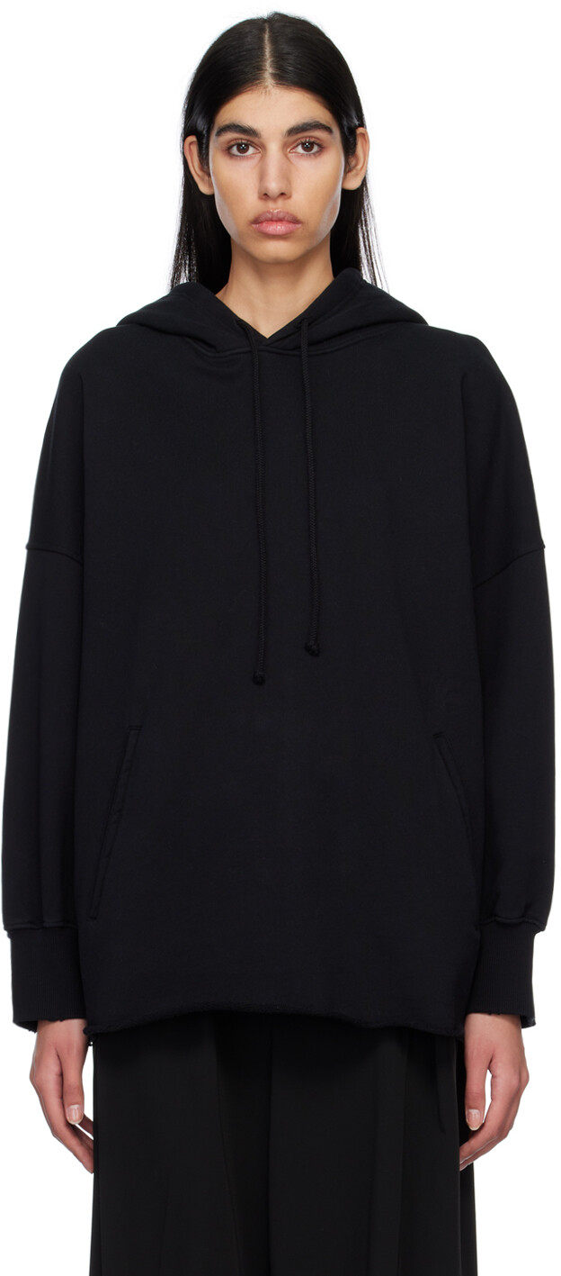 

Черный худи с необработанными краями MM6 Maison Margiela