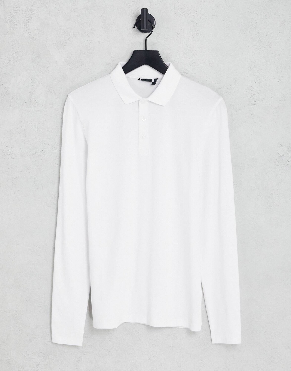 

Белая футболка-поло с длинными рукавами ASOS DESIGN