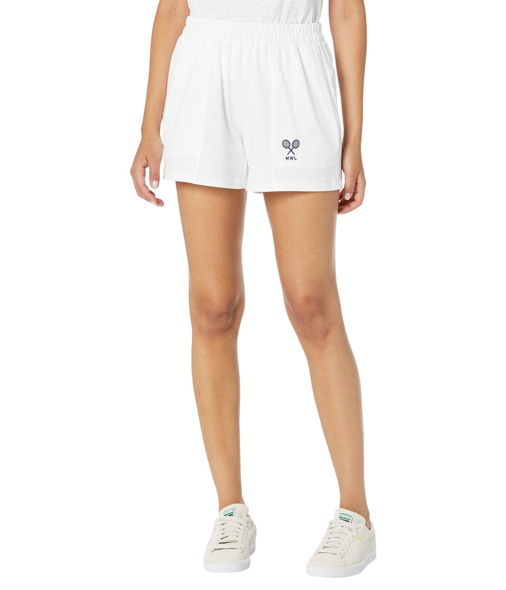 Шорты Madewell, MWL Embroidered Tennis Pull-On Seamed Shorts