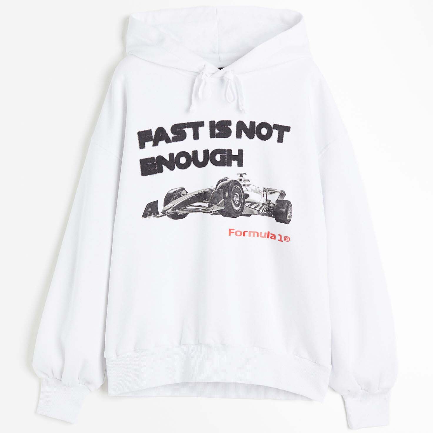 

Худи H&M Formula 1 Printed Oversized, белый