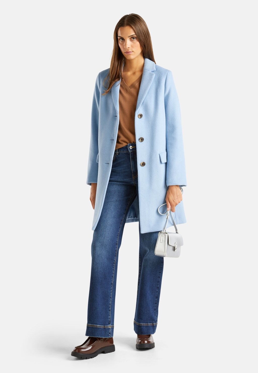 

Классическое пальто WOOL BLEND CLOTH United Colors of Benetton, синий