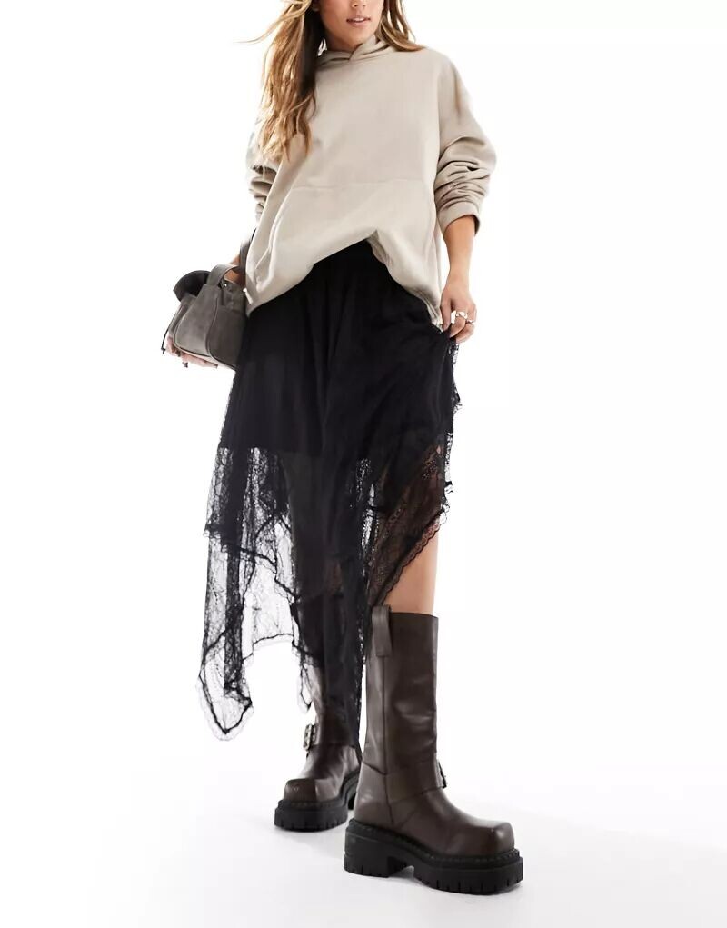 

Юбка макси с кружевом и острым краем Miss Selfridge