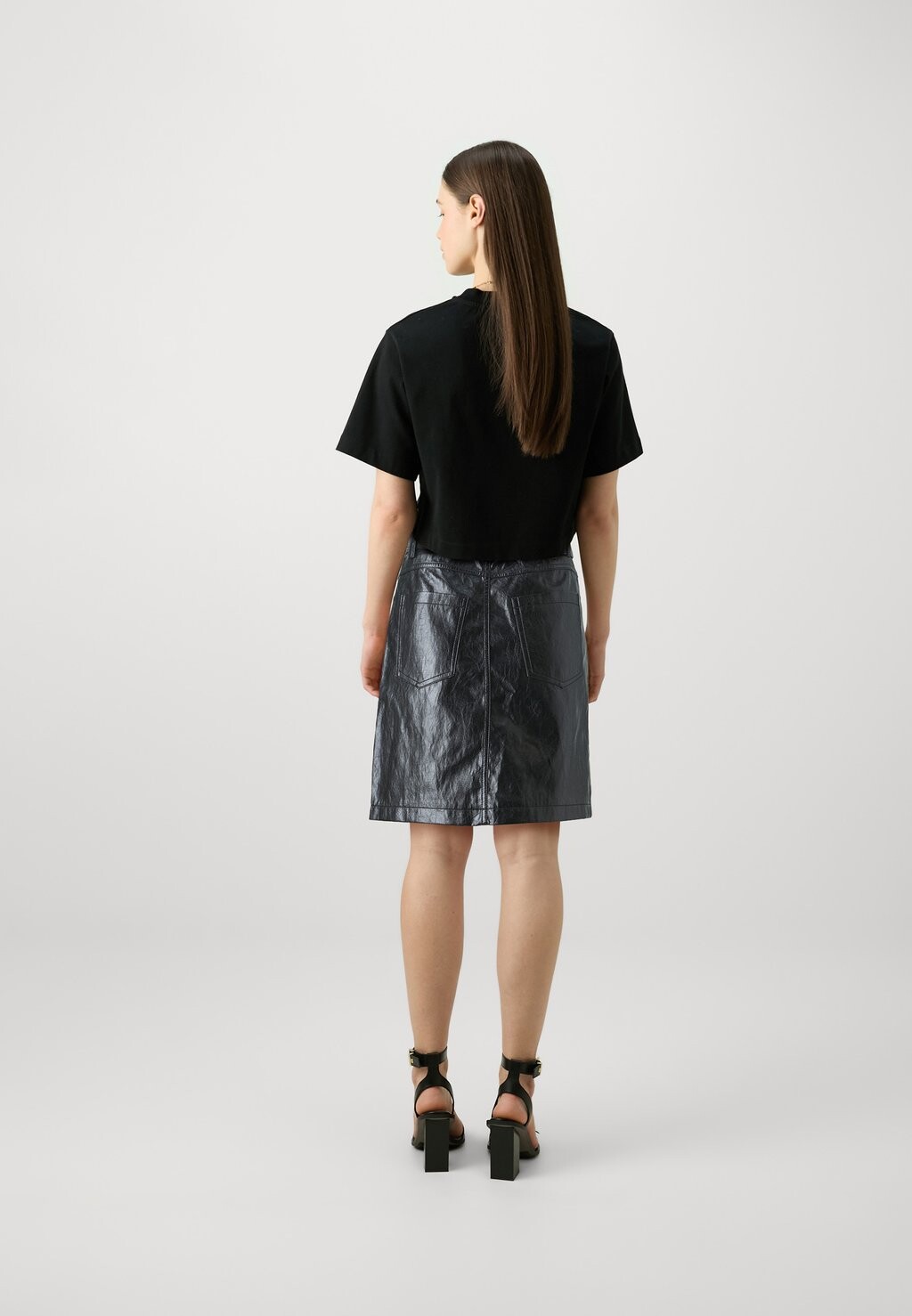 

Юбка А-силуэта COATED SKIRT TWINSET, черный