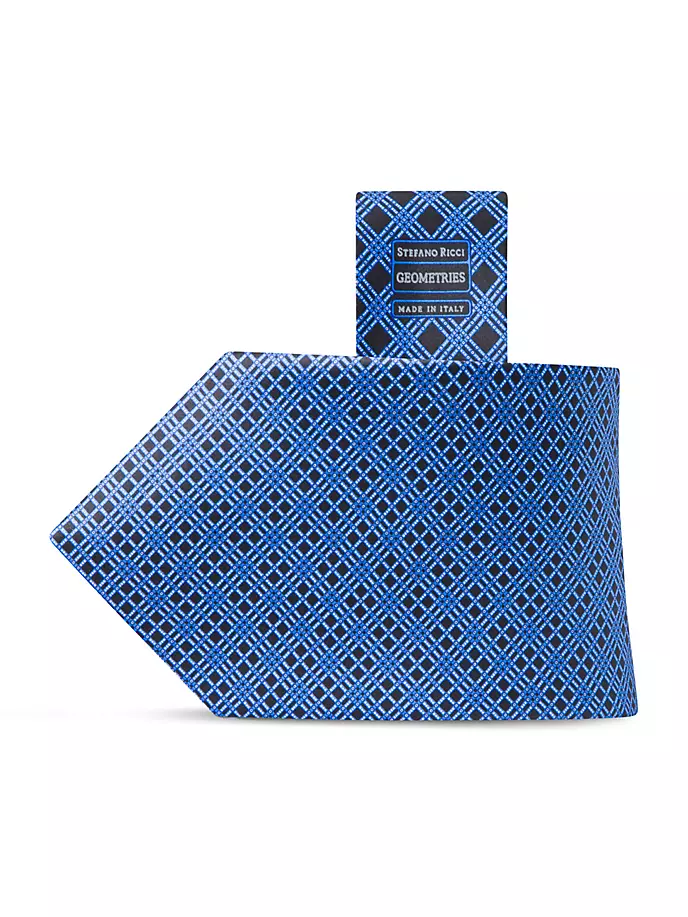 Роскошный тканый шелковый галстук Stefano Ricci, синий