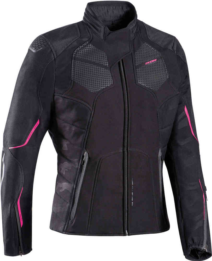 Женская мотоциклетная текстильная куртка Cell Ixon, черный/фусия