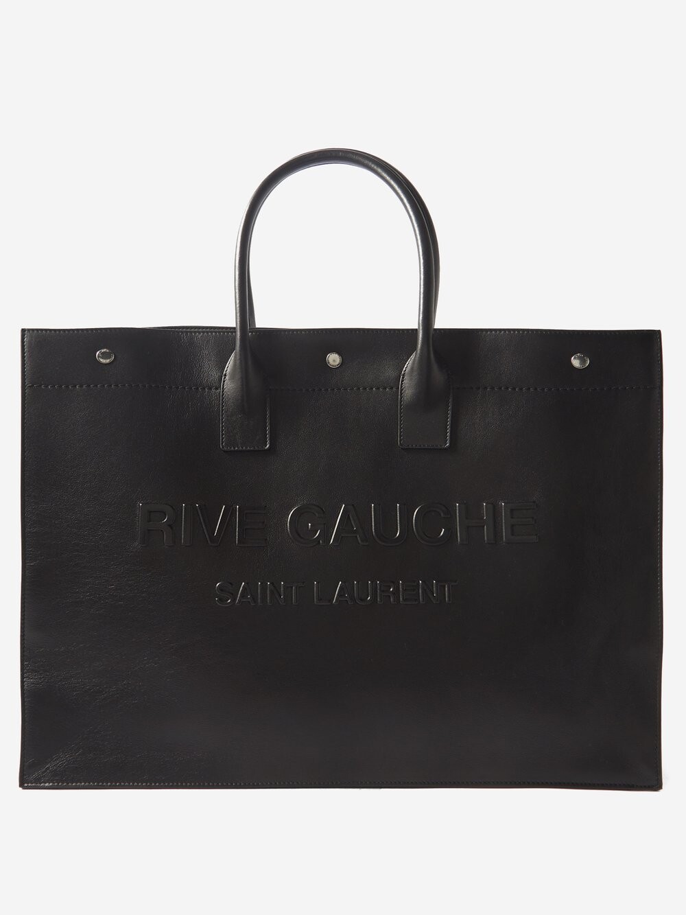 

Кожаная сумка-тоут с тиснением rive gauche Saint Laurent, черный