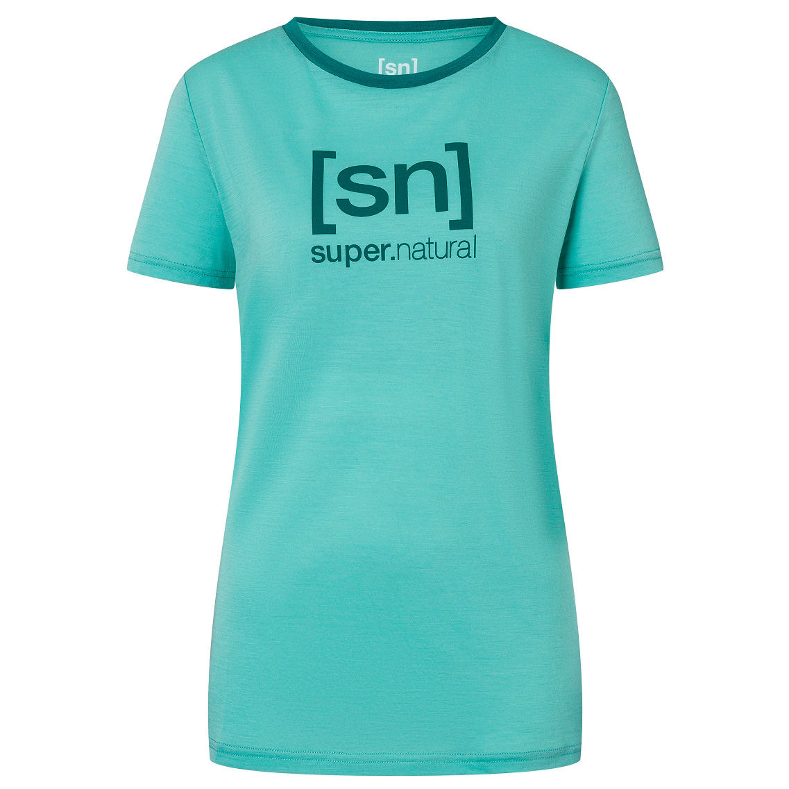 Рубашка из мериноса Super Natural Women's The Essential Logo Tee, цвет Wasabi/Deep Jungle