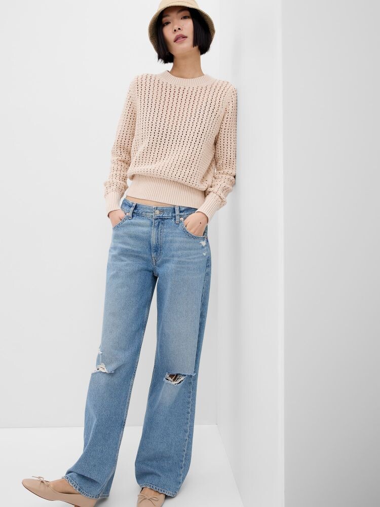 

Свитер крючком Gap, бежевый