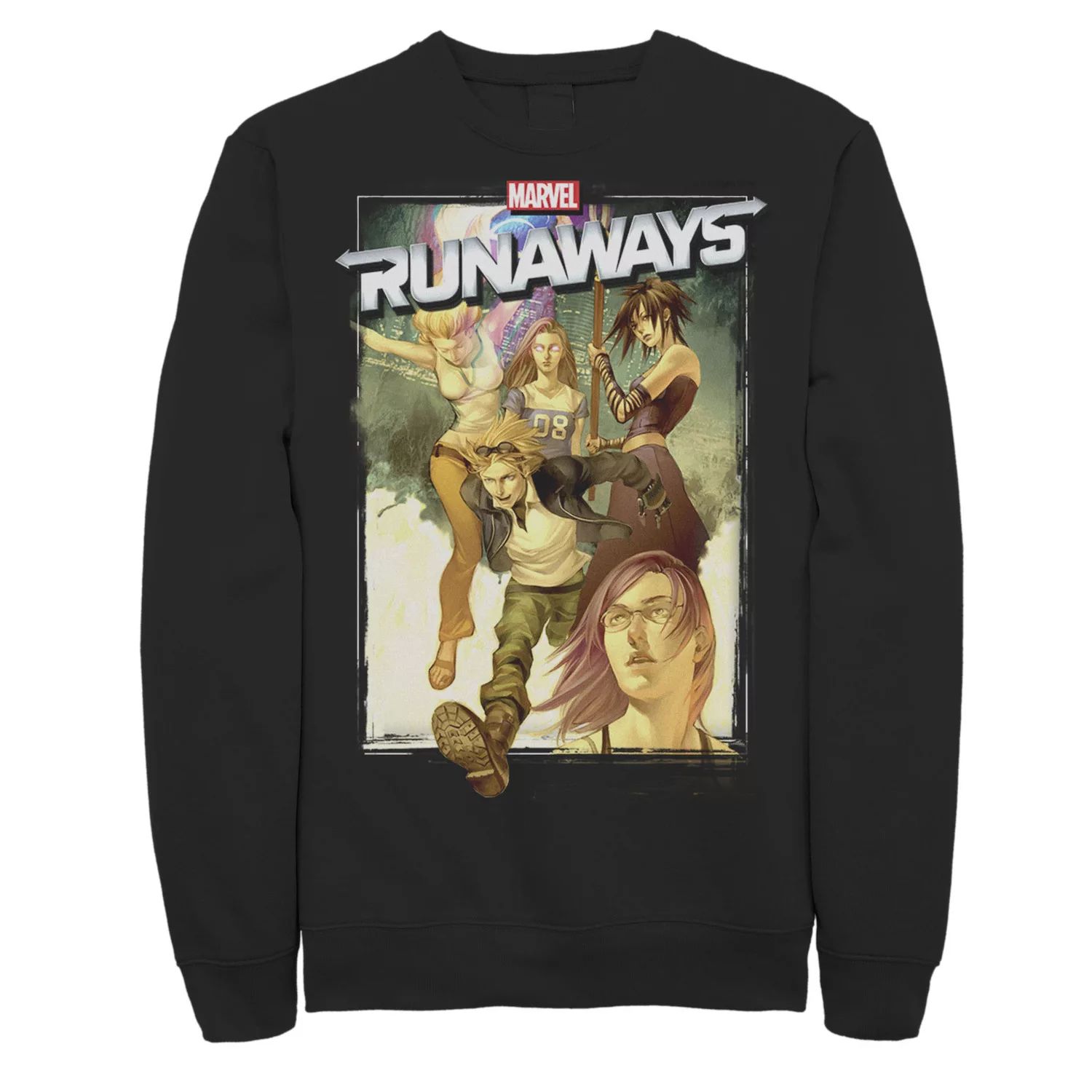 Мужской флисовый пуловер с плакатом группы Runaways Group Marvel мужская худи с графическим плакатом runaways group marvel