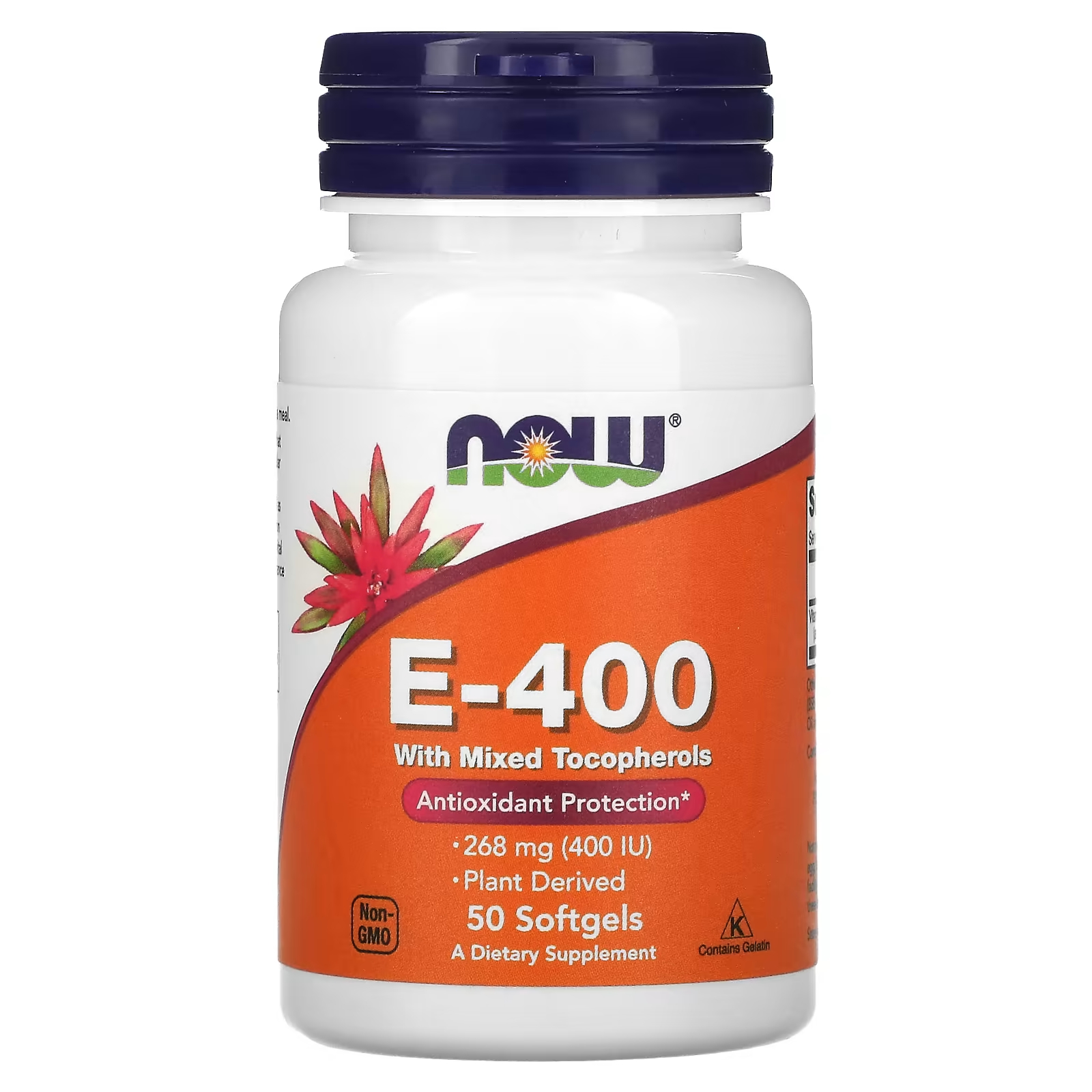 NOW Foods E-400 268 мг (400 МЕ) 50 мягких таблеток блаватская практ ок