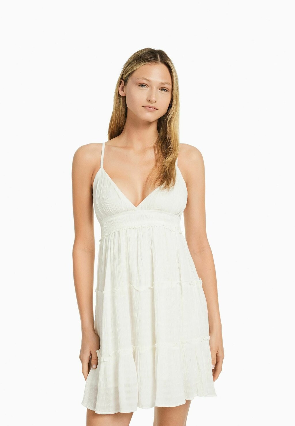 

Летнее платье Bershka, бежевый