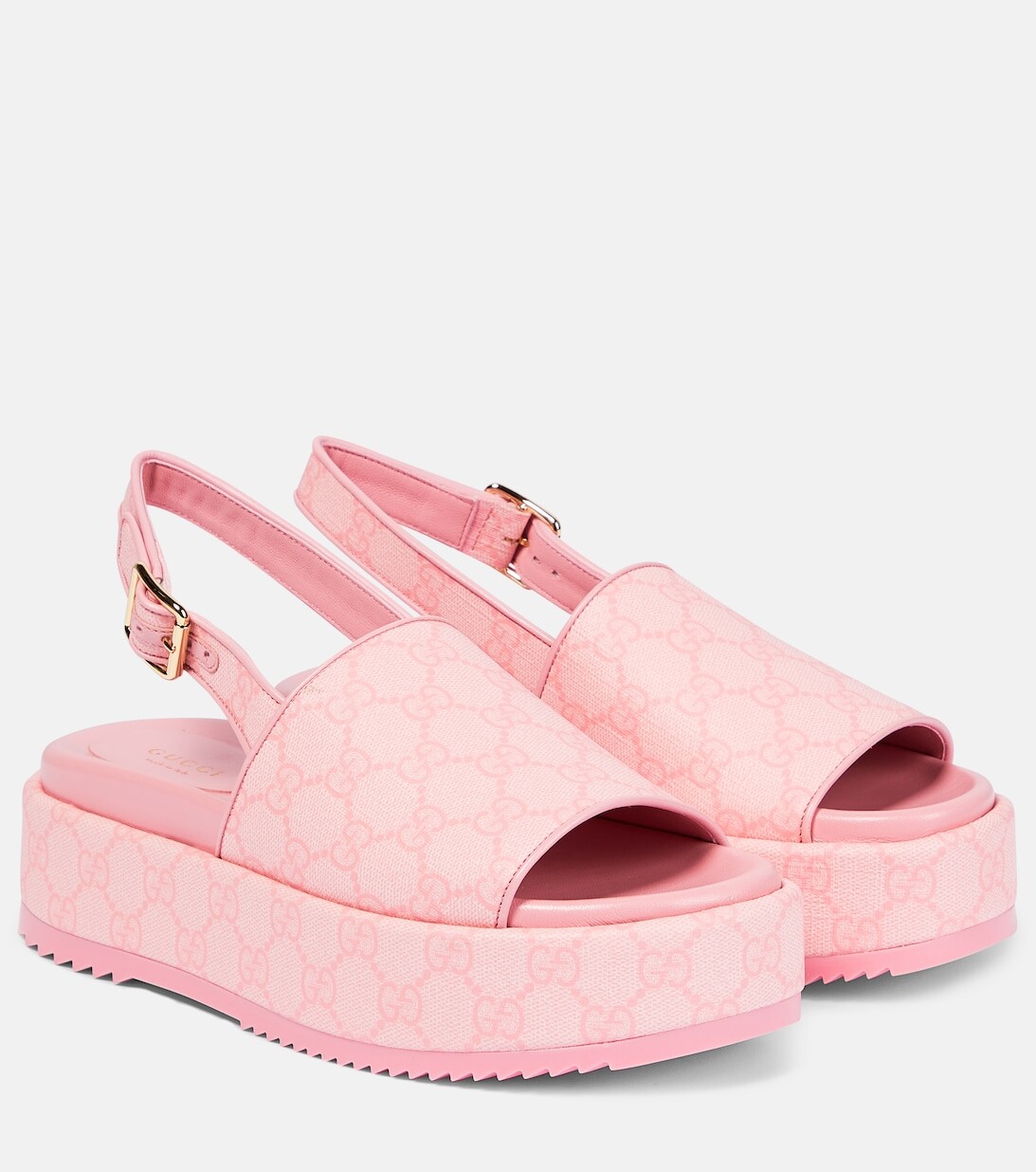 

Босоножки Angelina GG Supreme на платформе Gucci, розовый