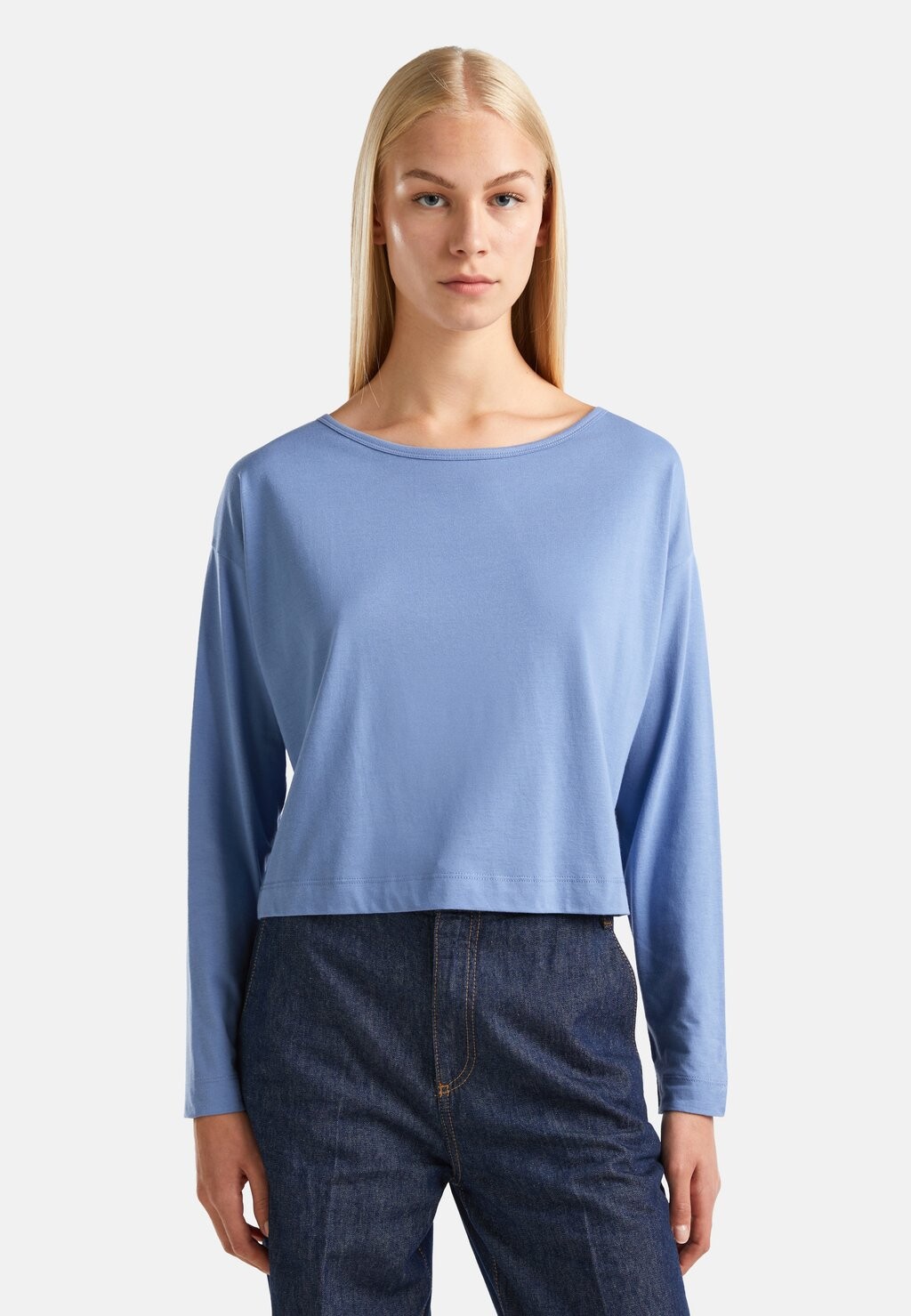 

Рубашка с длинным рукавом United Colors of Benetton, синий