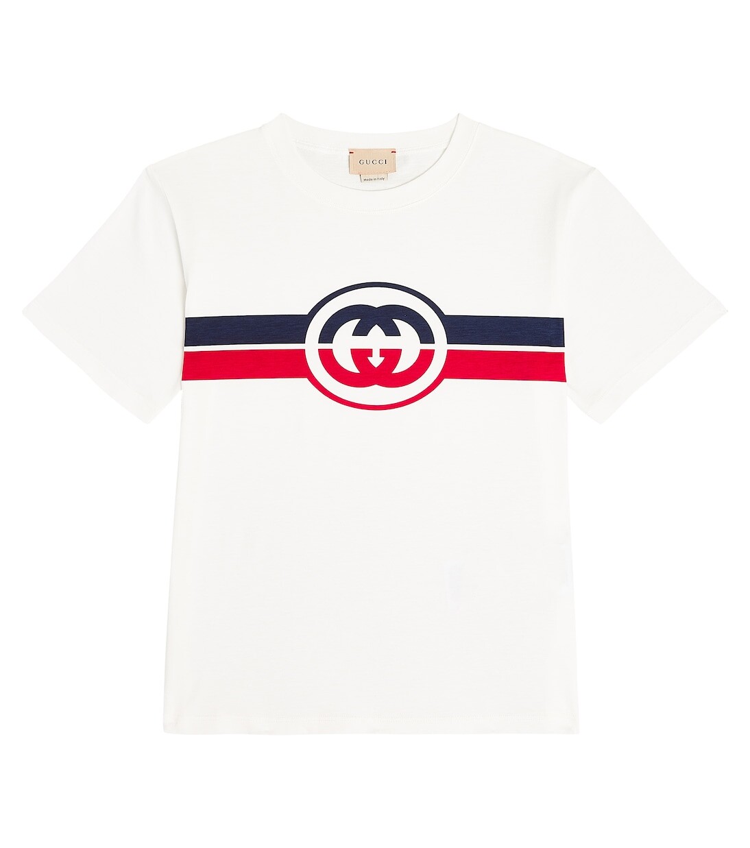 

Футболка из хлопкового джерси с логотипом Gucci Kids, розовый