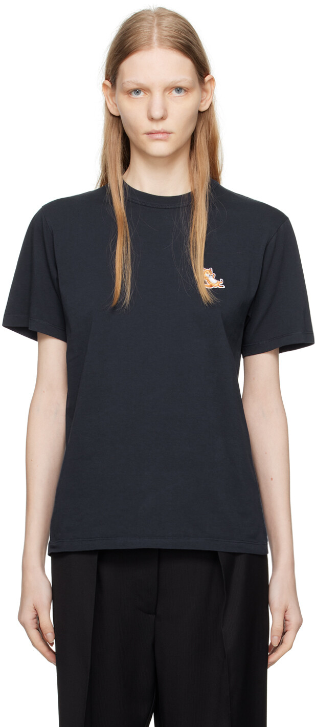 

Темно-синяя футболка Chillax Fox Maison Kitsune, Синий