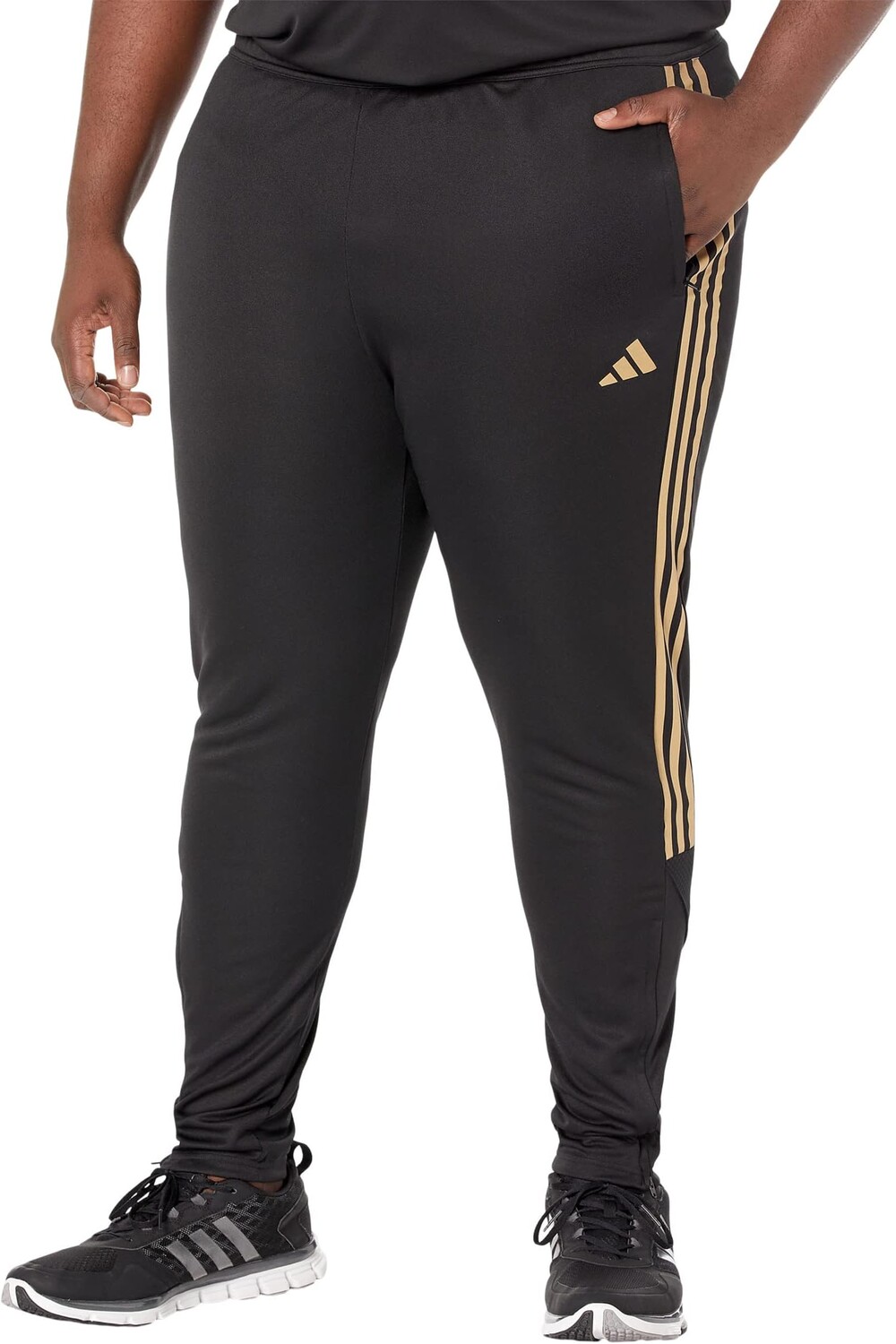 

Брюки Big & Tall Tiro '23 adidas, цвет Black/Reflective Gold