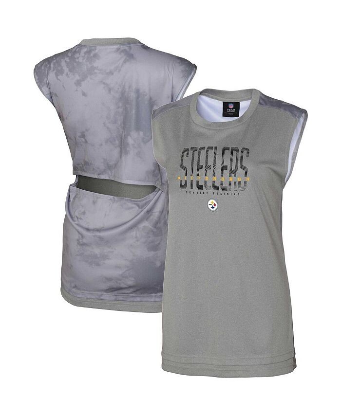 

Женская серая майка без пота Pittsburgh Steelers No Sweat Outerstuff, серый