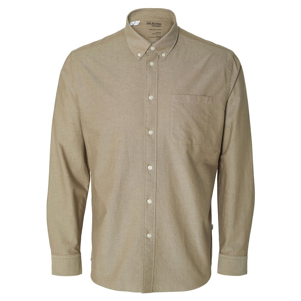 

Рубашка с длинным рукавом Selected Regrick Oxford Flex, зеленый
