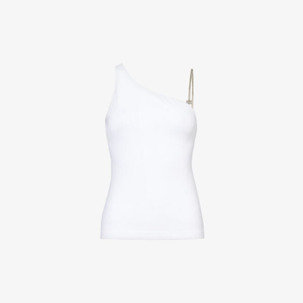 

Топ из эластичного хлопка в рубчик с асимметричным вырезом Givenchy, белый