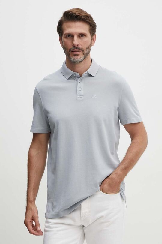 

Хлопковое поло Armani Exchange, серый