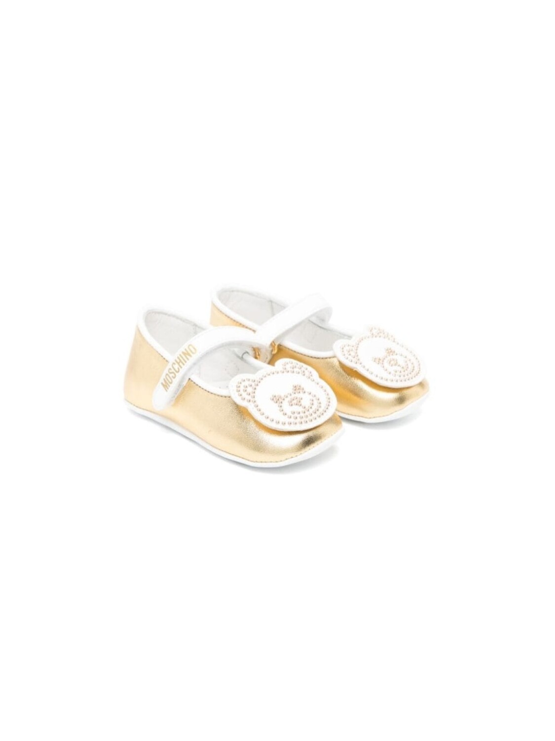 

Moschino Kids балетки Teddy Bear, золотистый