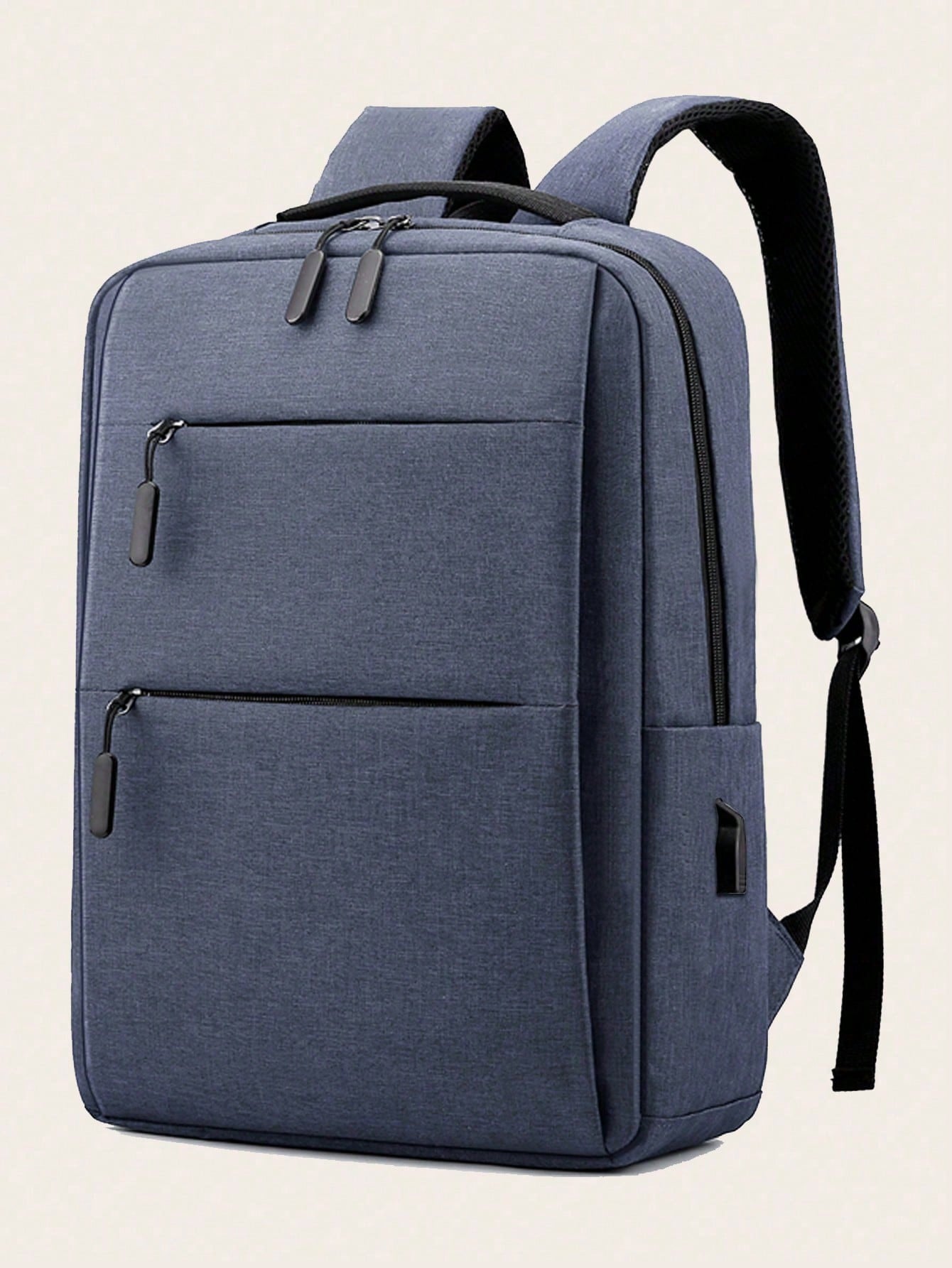 Модный женский однотонный рюкзак для ноутбука, универсальный стиль, синий