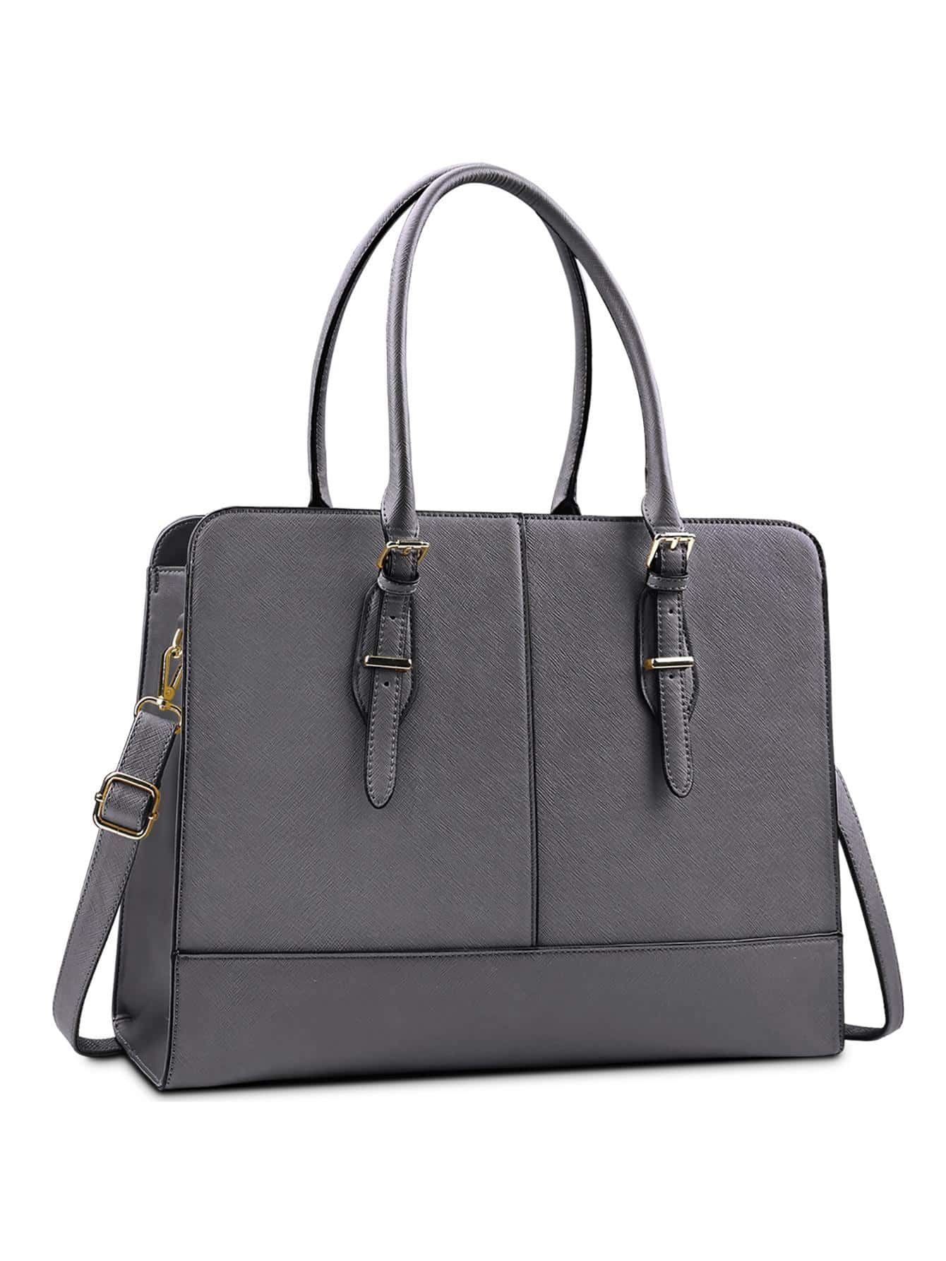 Женская кожаная сумка для ноутбука, серый цена и фото