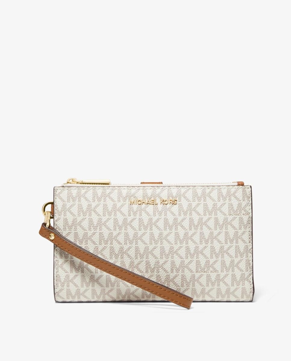 

Большой женский кошелек кремового цвета с логотипами Michael Michael Kors, кремовый