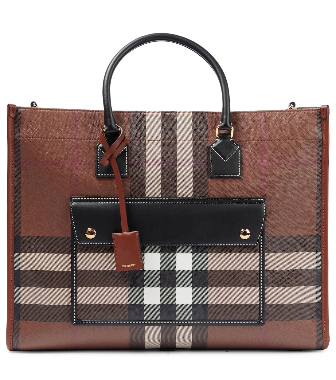

Сумка-тоут freya среднего размера из холщовой ткани Burberry, коричневый