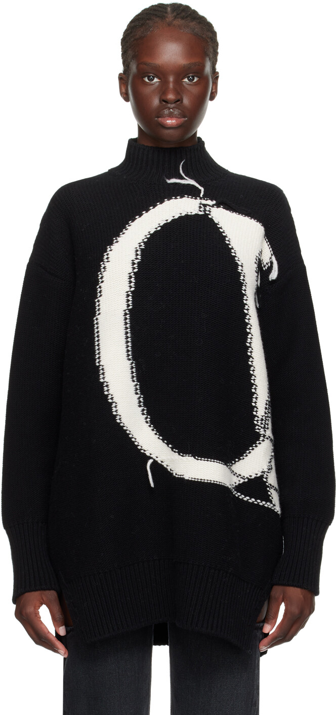 

Off-White Черный свитер из свободной нити